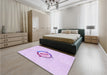 Patterned Bright Lilac Purple Rug in a Bedroom, pat2098pur