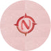 Square Patterned Pastel Red Pink Rug, pat2098rd