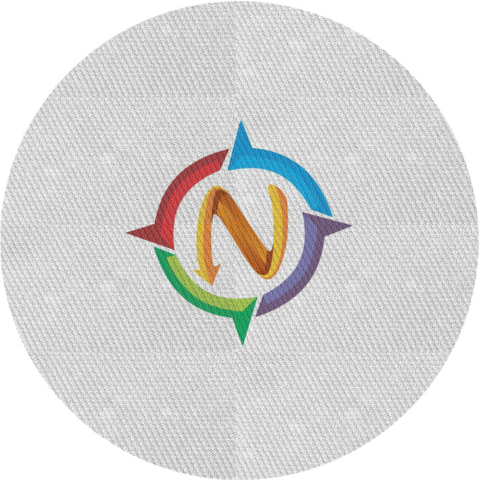 Sideview of Patterned Dark Gray Novelty Rug, pat2098