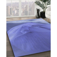 Patterned Sky Blue Rug, pat2099blu