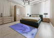 Patterned Sky Blue Rug in a Bedroom, pat2099blu