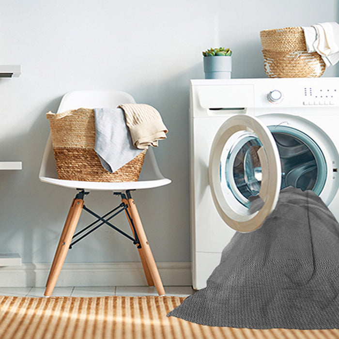 Machine Washable Transitional Ash Gray Rug in a Washing Machine, wshpat2099gry