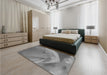 Patterned Ash Gray Rug in a Bedroom, pat2099gry