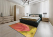 Patterned Orange Rug in a Bedroom, pat2099org