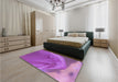 Patterned Crimson Purple Rug in a Bedroom, pat2099pur