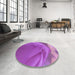 Round Patterned Crimson Purple Rug in a Office, pat2099pur