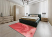 Patterned Red Rug in a Bedroom, pat2099rd