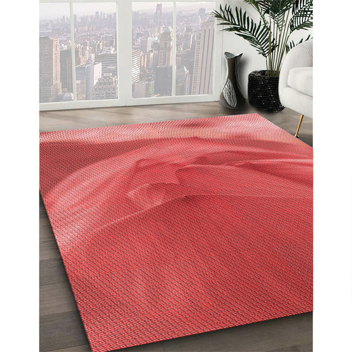 Machine Washable Transitional Red Rug in a Family Room, wshpat2099rd