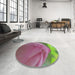 Round Patterned Pink Novelty Rug in a Office, pat2099