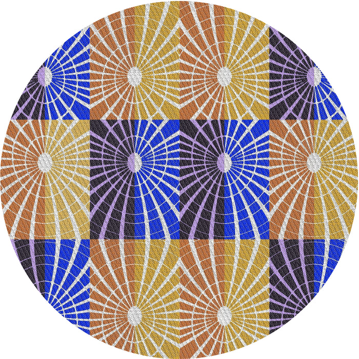 Sideview of Patterned Purple Novelty Rug, pat20