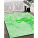 Machine Washable Transitional Green Rug in a Family Room, wshpat21grn