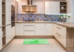 Patterned Green Rug in a Kitchen, pat21grn