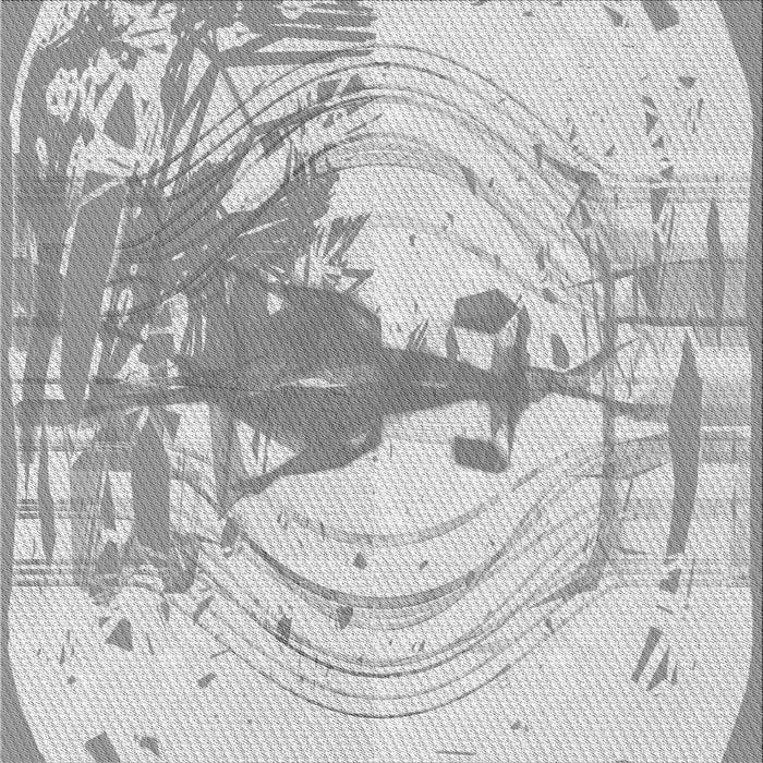 Round Machine Washable Transitional Gunmetal Gray Rug, wshpat21gry