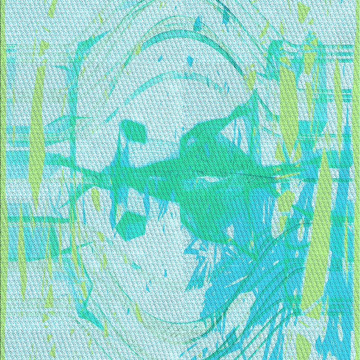 Patterned Turquoise Green Rug, pat21lblu