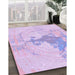 Machine Washable Transitional Bright Lilac Purple Rug in a Family Room, wshpat21pur