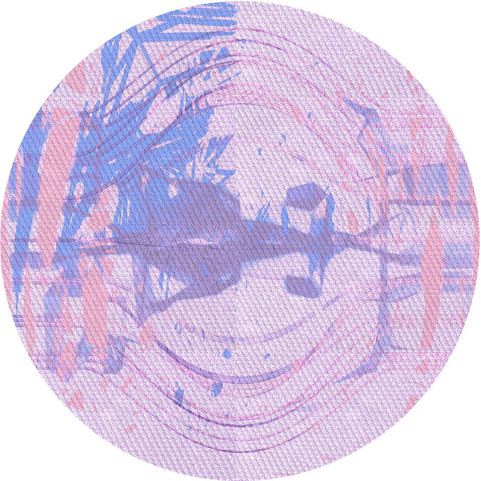 Square Machine Washable Transitional Bright Lilac Purple Rug in a Living Room, wshpat21pur