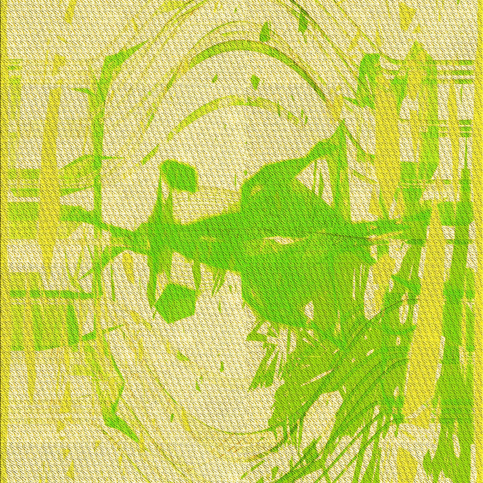 Patterned Green Yellow Green Rug, pat21yw