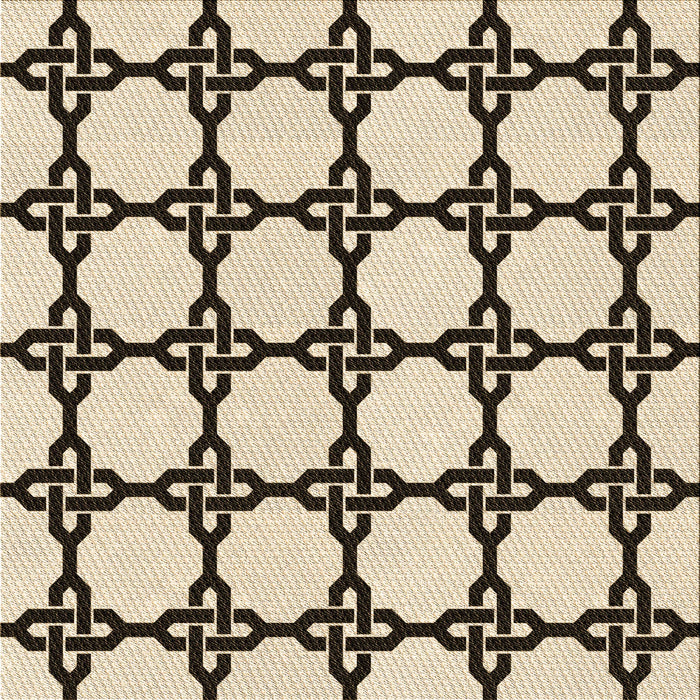 Round Patterned Coffee Brown Rug, pat210brn