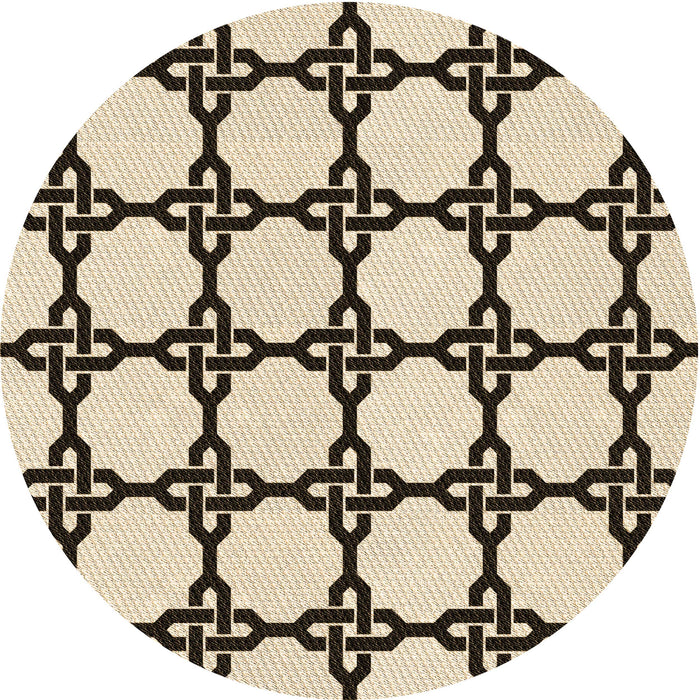 Square Patterned Coffee Brown Rug, pat210brn