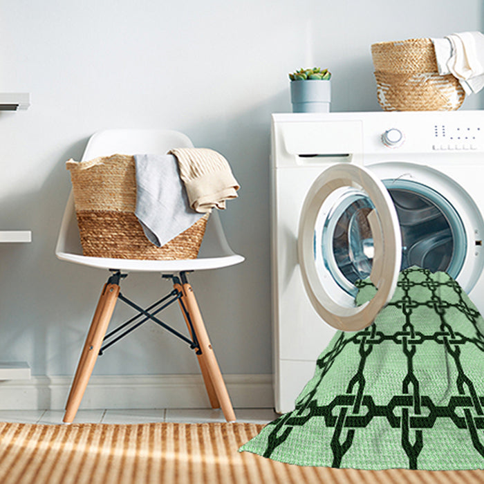 Machine Washable Transitional Mint Green Rug in a Washing Machine, wshpat210grn