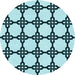 Square Patterned Electric Blue Rug, pat210lblu