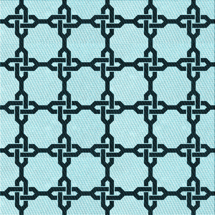 Round Patterned Electric Blue Rug, pat210lblu