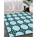 Machine Washable Transitional Electric Blue Rug in a Family Room, wshpat210lblu