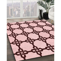 Patterned Brown Red Rug, pat210rd