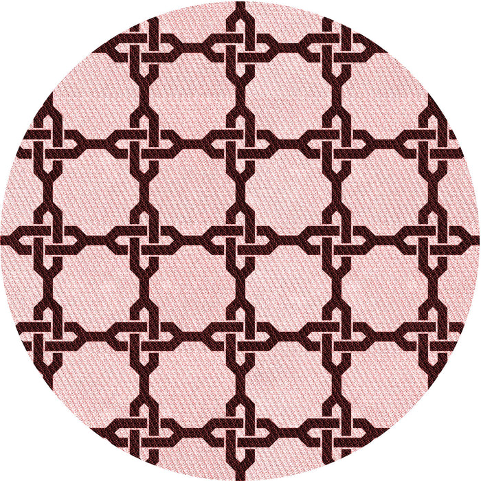 Square Patterned Brown Red Rug, pat210rd