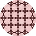 Square Patterned Brown Red Rug, pat210rd