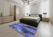 Patterned Sky Blue Rug in a Bedroom, pat2100blu