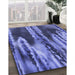 Patterned Sky Blue Rug in Family Room, pat2100blu