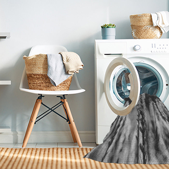 Machine Washable Transitional Dark Gray Rug in a Washing Machine, wshpat2100gry