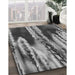 Patterned Dark Gray Rug in Family Room, pat2100gry