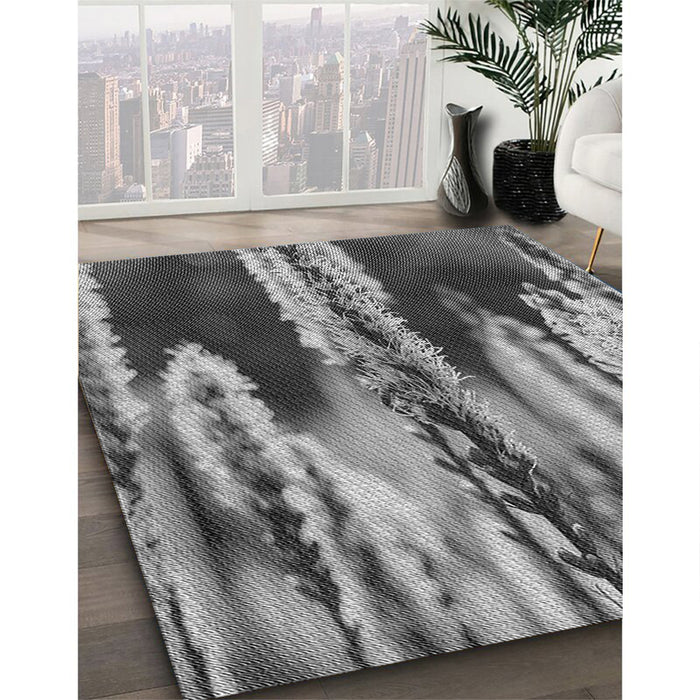 Machine Washable Transitional Dark Gray Rug in a Family Room, wshpat2100gry