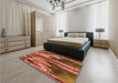 Patterned Tomato Red Rug in a Bedroom, pat2100org