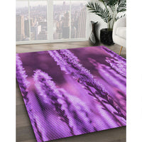 Patterned Dark Magenta Purple Rug, pat2100pur