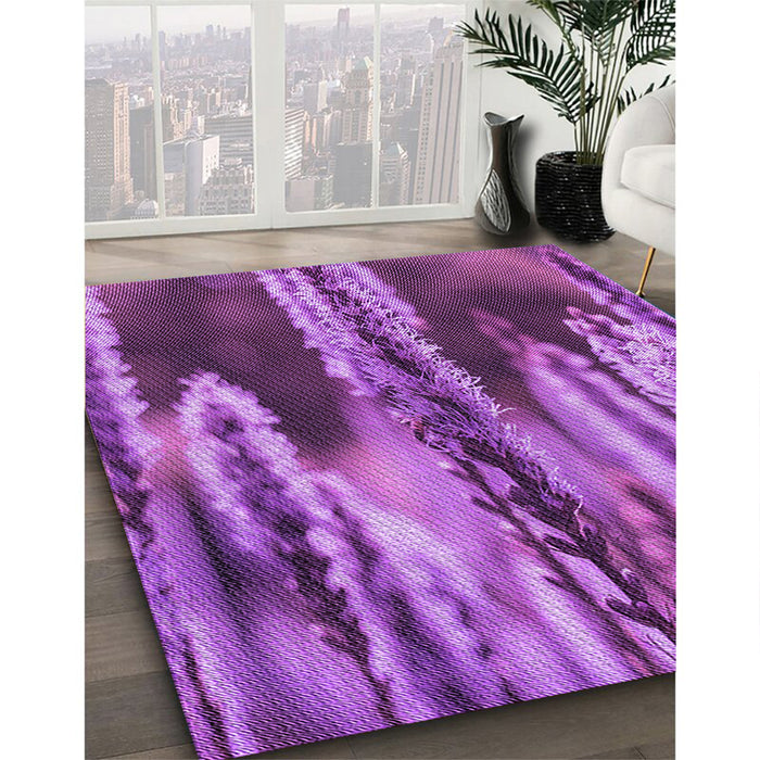Machine Washable Transitional Dark Magenta Purple Rug in a Family Room, wshpat2100pur