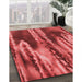 Patterned Red Rug in Family Room, pat2100rd