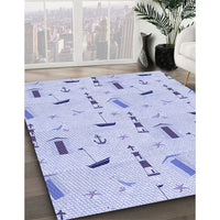 Patterned Lavender Blue Rug, pat2101blu