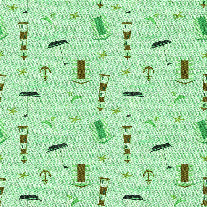 Round Patterned Green Rug, pat2101grn