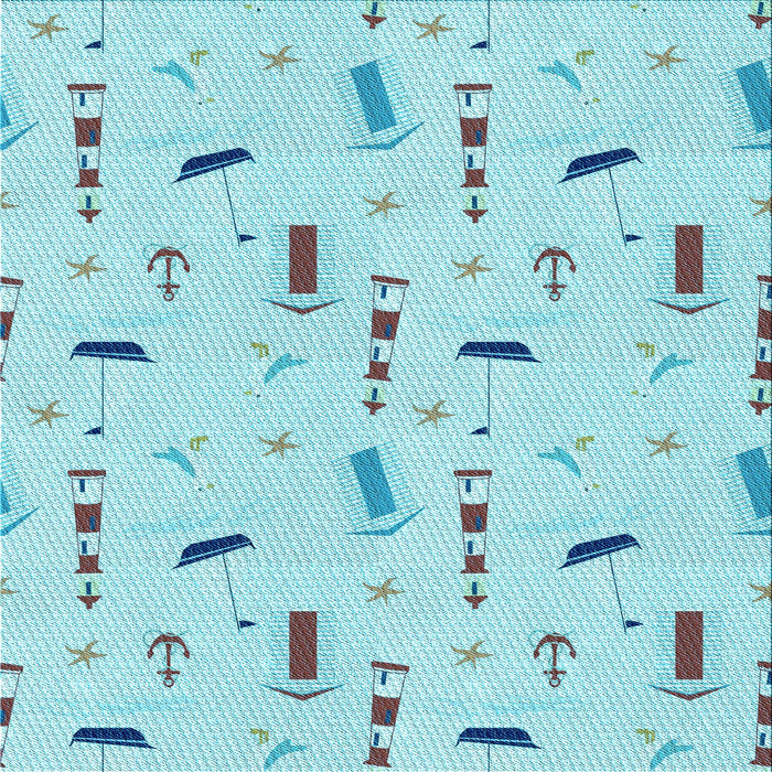 Round Patterned Blue Rug, pat2101lblu