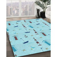 Patterned Blue Rug, pat2101lblu