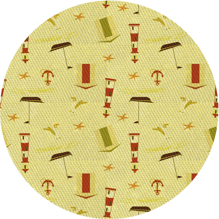 Square Patterned Yellow Rug, pat2101yw