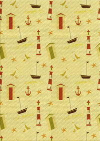 Machine Washable Transitional Yellow Rug, wshpat2101yw