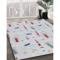 Patterned Water Blue Novelty Rug, pat2101