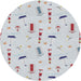 Sideview of Patterned Water Blue Novelty Rug, pat2101