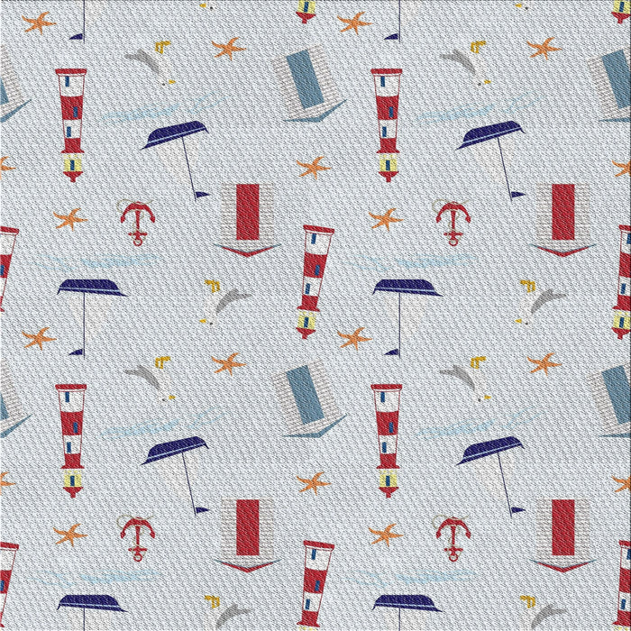 Square Patterned Water Blue Novelty Rug, pat2101