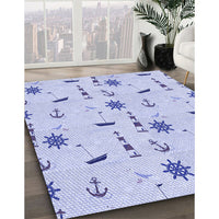 Patterned Lavender Blue Rug, pat2102blu