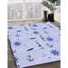 Patterned Lavender Blue Rug in Family Room, pat2102blu